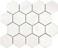Vibes White 3″ Hexagon Mosaic Glossy