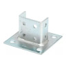 Square Post Base, Zinc Plated, Steel,  6 in. x 6 in. x 3-1/2 in.