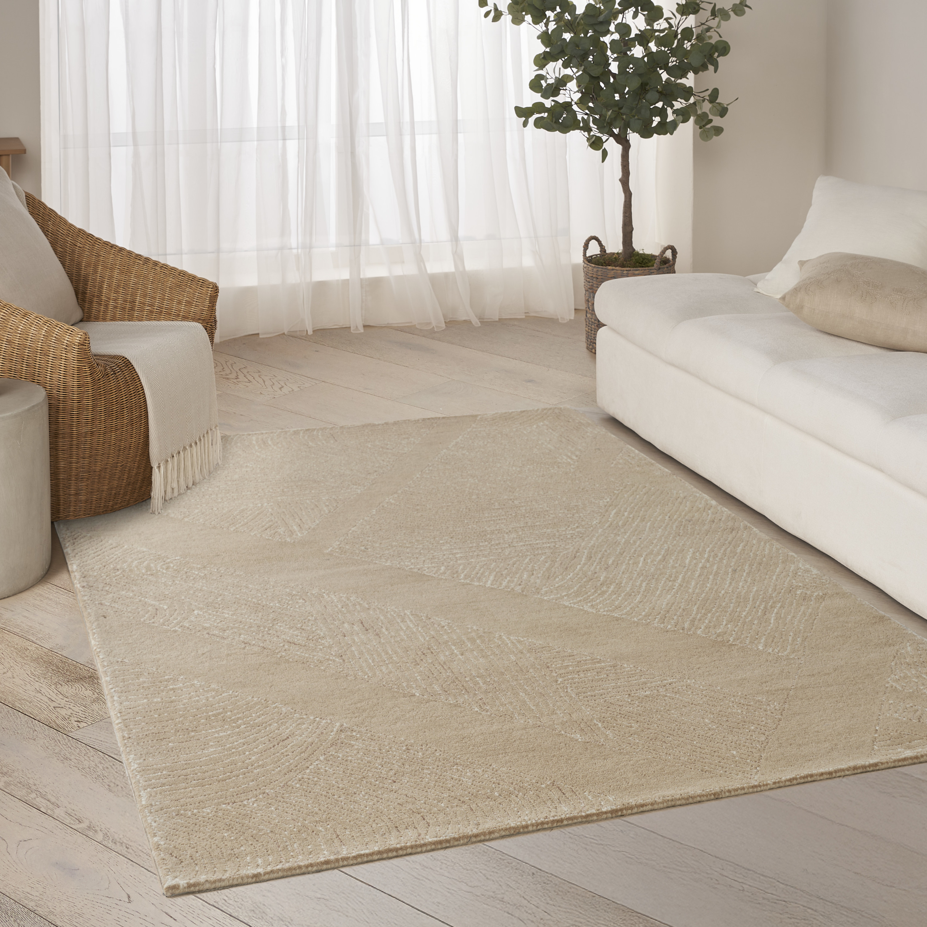 DKNY Pure Patterns 5'3" x 7'3" Camel Modern Indoor Rug