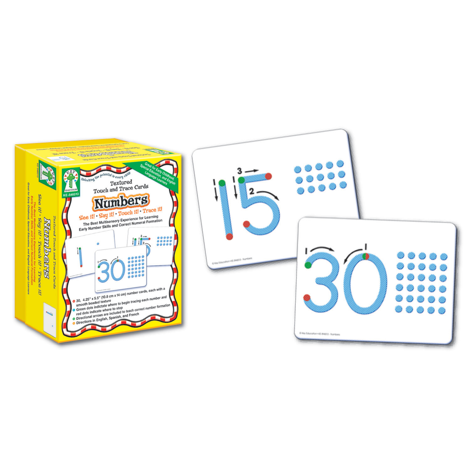 Carson Dellosa Education Textured Touch and Trace Cards: Numbers, Grade PK-3