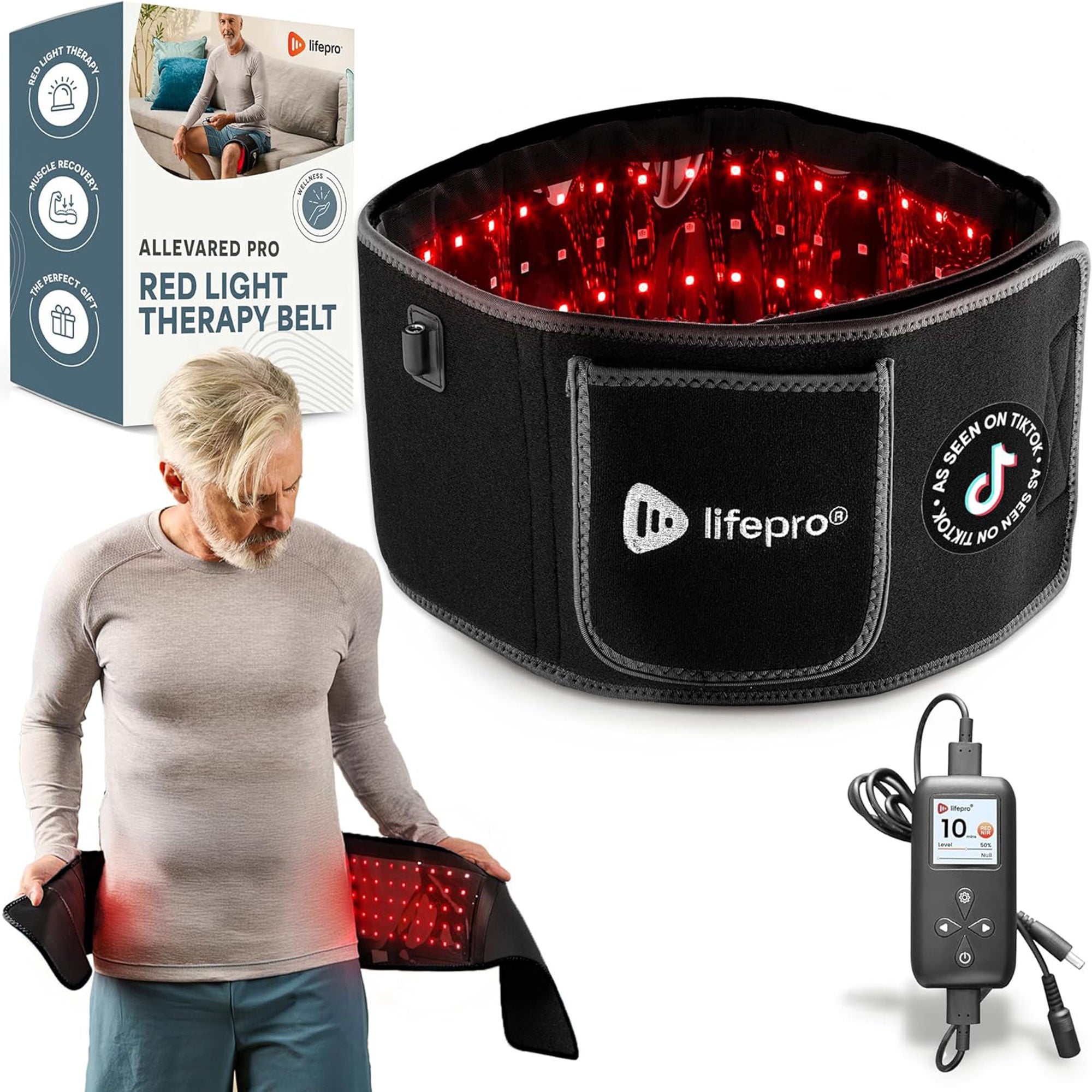 Lifepro Fitness LLC BELT, THERAPY ALLEVARED PRO LIGHT BLK