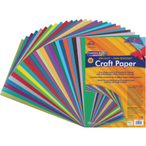 Specialty Craft Paper Assortment, 25 Assorted Colors, 12" x 18", 100 Sheets