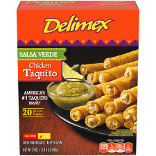 Delimex Salsa Verde Chicken Corn XL Taquitos, 20 ct Box