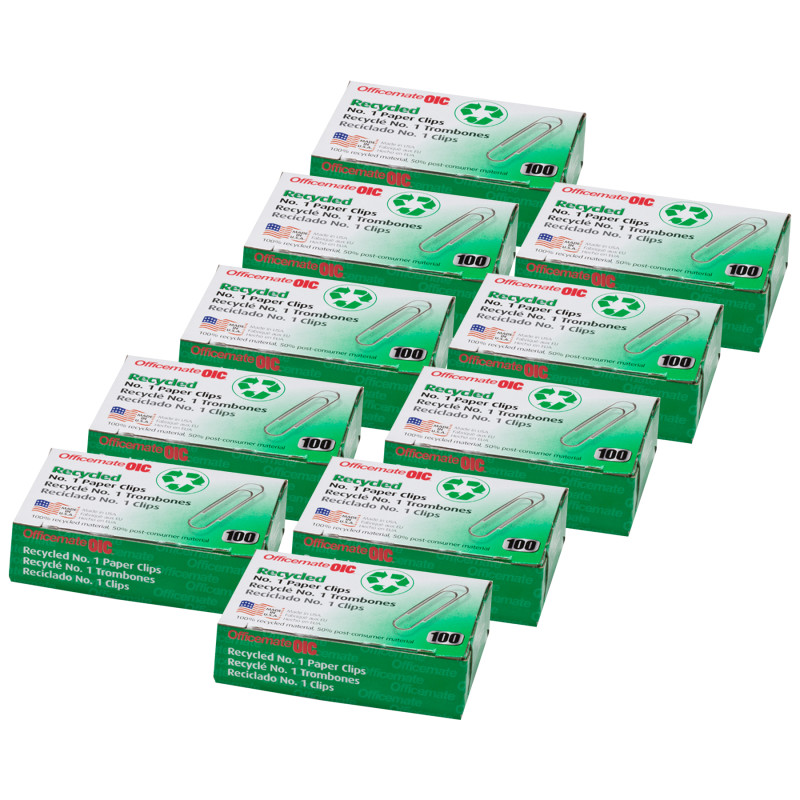 Recycled+Paper+Clips%2C+%231+Gem%2C+100+Per+Box%2C+10+Boxes