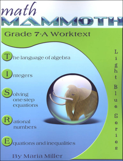 Math Mammoth Grade 7-A Worktext (2014 Edition, Full Color)