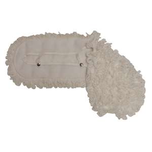 Hillyard, Looped Nylon Snap Closure Finish Mop, 24"W, White