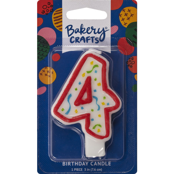 4 Party Red Numeral Candles