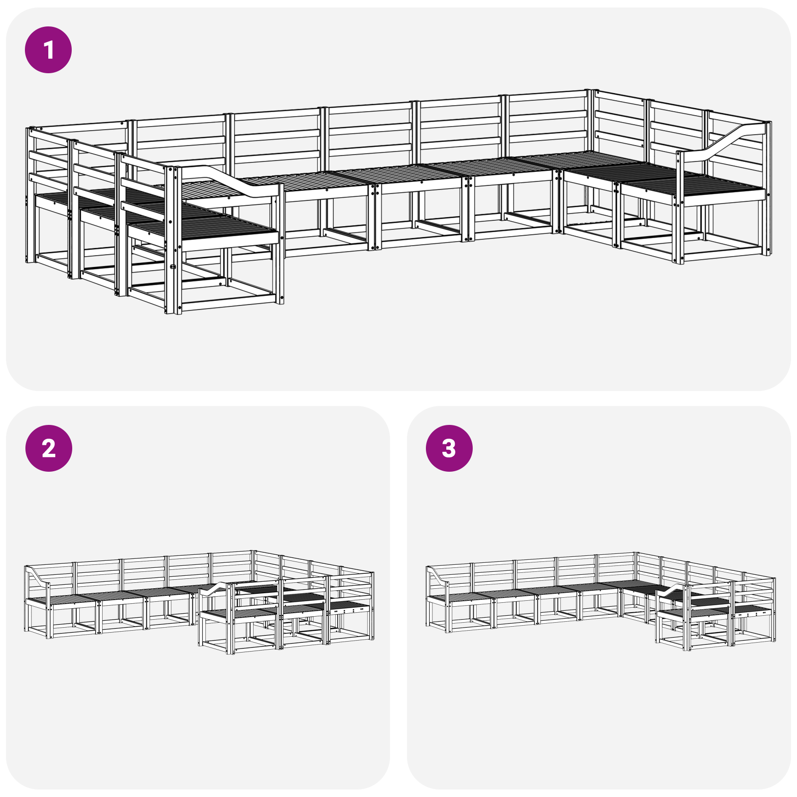 Buiten bankenset 10 pcs Wit Massief Acaciahout image 5
