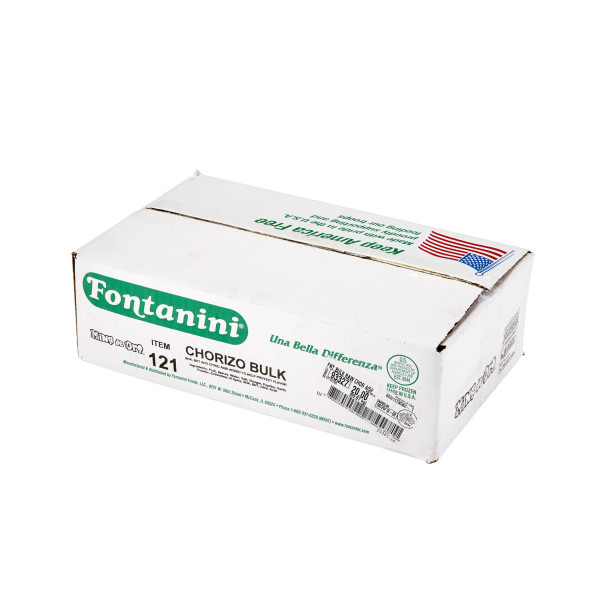 FONTANINI(r) Bulk Chorizo, Raw, 4/5 lb . C1RA - Front Right Closed Case (Hi Res)