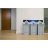 Rubbermaid Commercial, Slim Jim®, Recycling Station 1-Stream Landfill, 33gal, Resin, Gray, Square, Receptacle