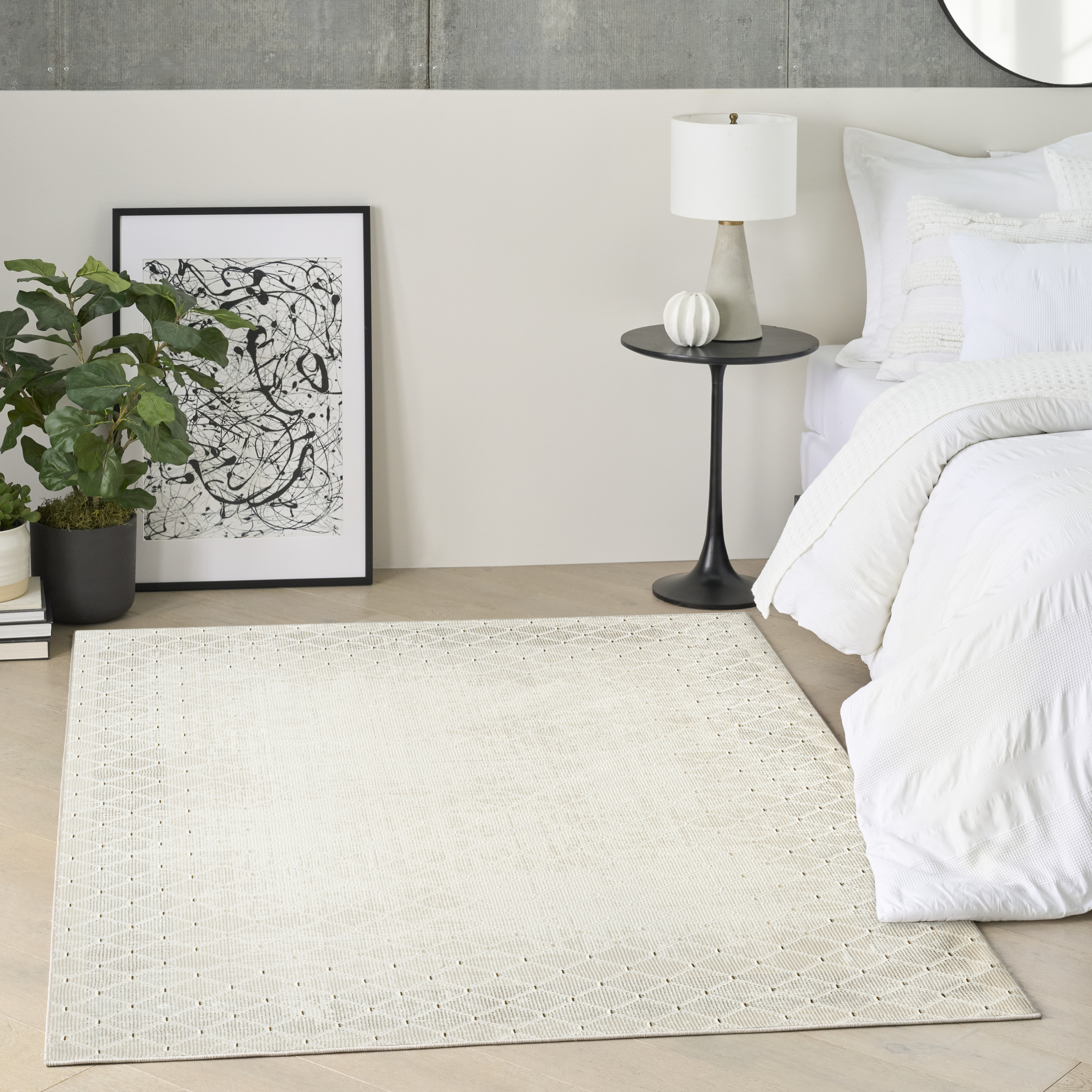 DKNY Grand Street 6' x 9' Ivory Modern Indoor Rug