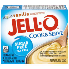Jell-O Cook & Serve Vanilla Sugar Free Fat Free Pudding & Pie Filling, 0.8 oz Box