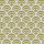 Art-deco fan motifs repeat in staggered rows, each fan composed of concentric olive-green semicircles with a small central dot, forming a regular scalloped wallpaper across a light beige background.