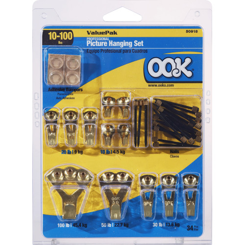 OOK Professional Picture Hanger Value Pack Kit 100lbs