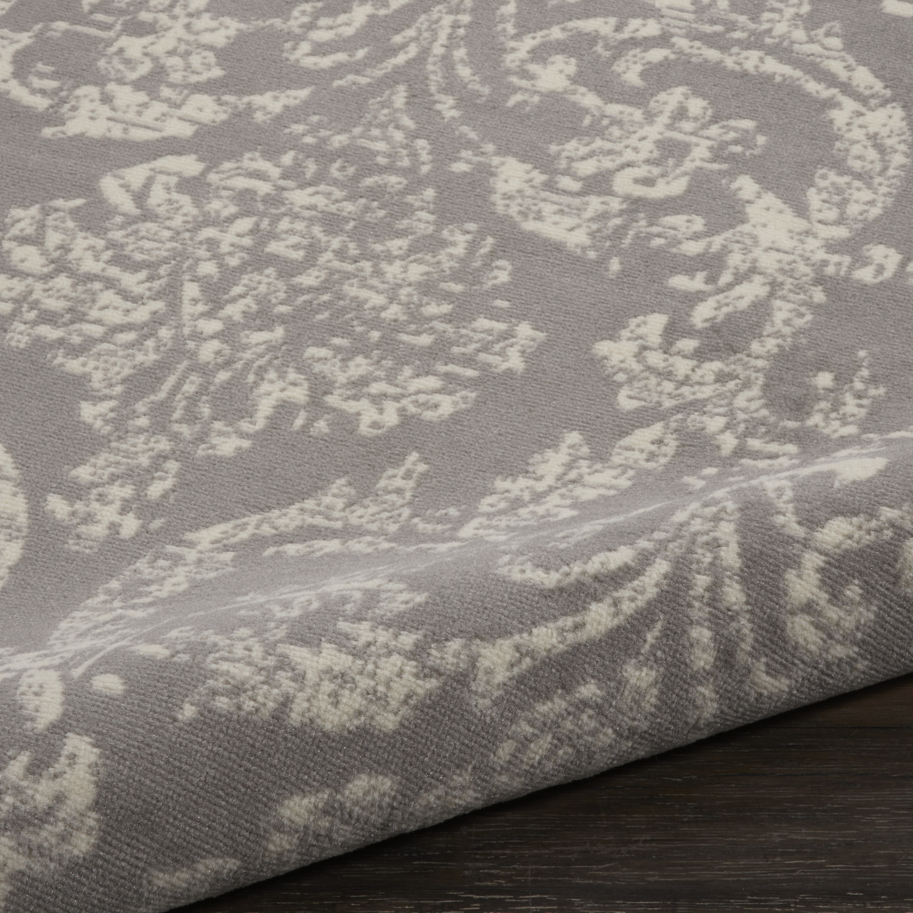 Nourison Jubilant 5'3" x Round Grey Vintage Indoor Rug
