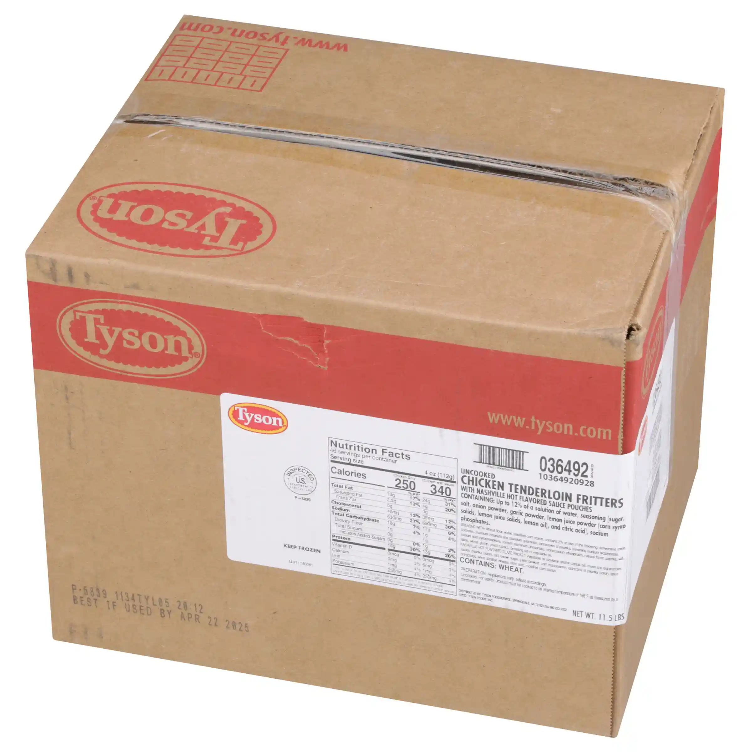 Tyson® Uncooked Breaded Chicken Tenderloins with Nashville Hot Sauce Pouches_image_5