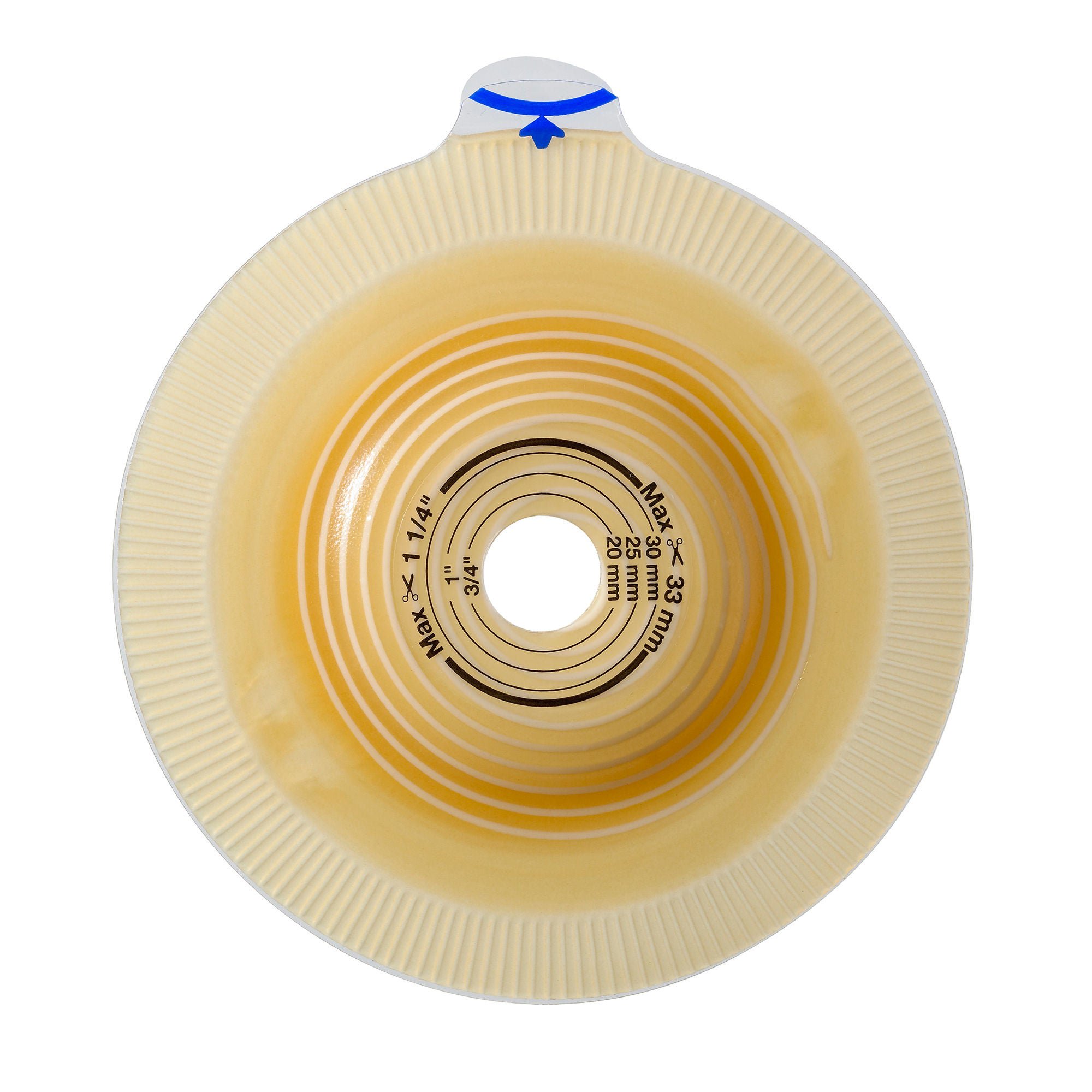 Assura® Convex Light Ostomy Barrier, Cut to Fit 15 – 43 mm Stomas, Blue Match