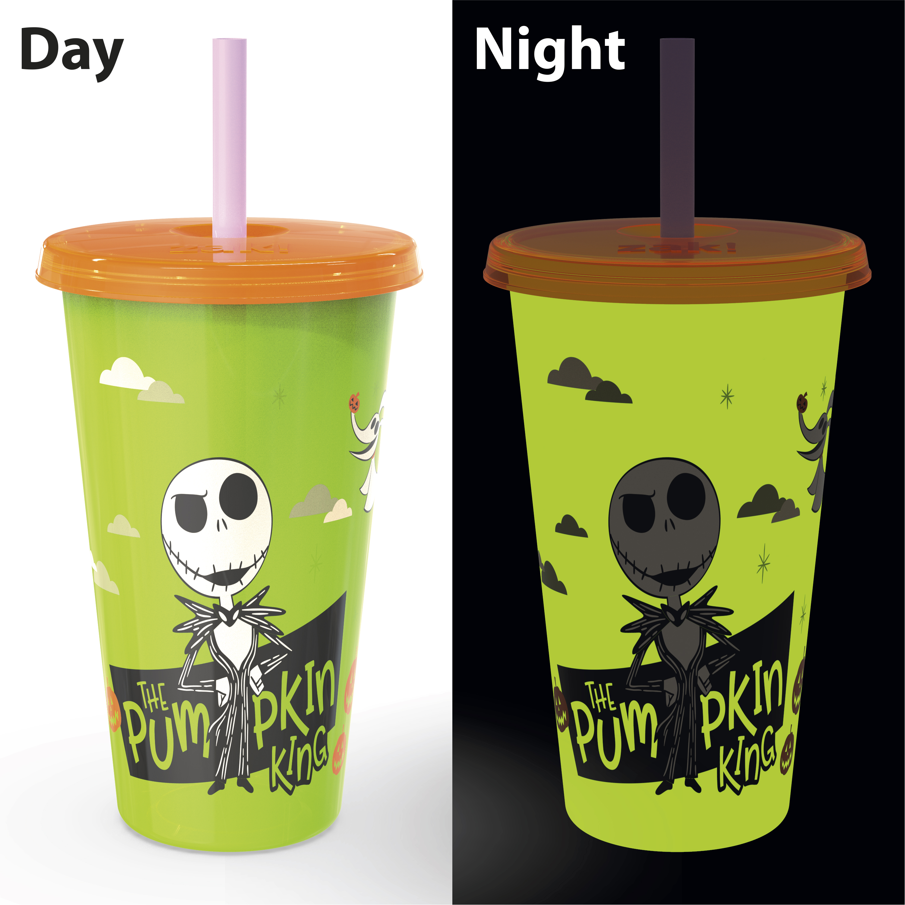 The Nightmare Before Christmas 24 ounce Reusable Plastic Kids Tumbler, Jack Skellington, Oogie Boogie & Zero, 4-piece set slideshow image 6 The Nightmare Before Christmas 24 ounce Reusable Plastic Kids Tumbler, Jack Skellington, Oogie Boogie & Zero, 4-piece set slideshow image 6
