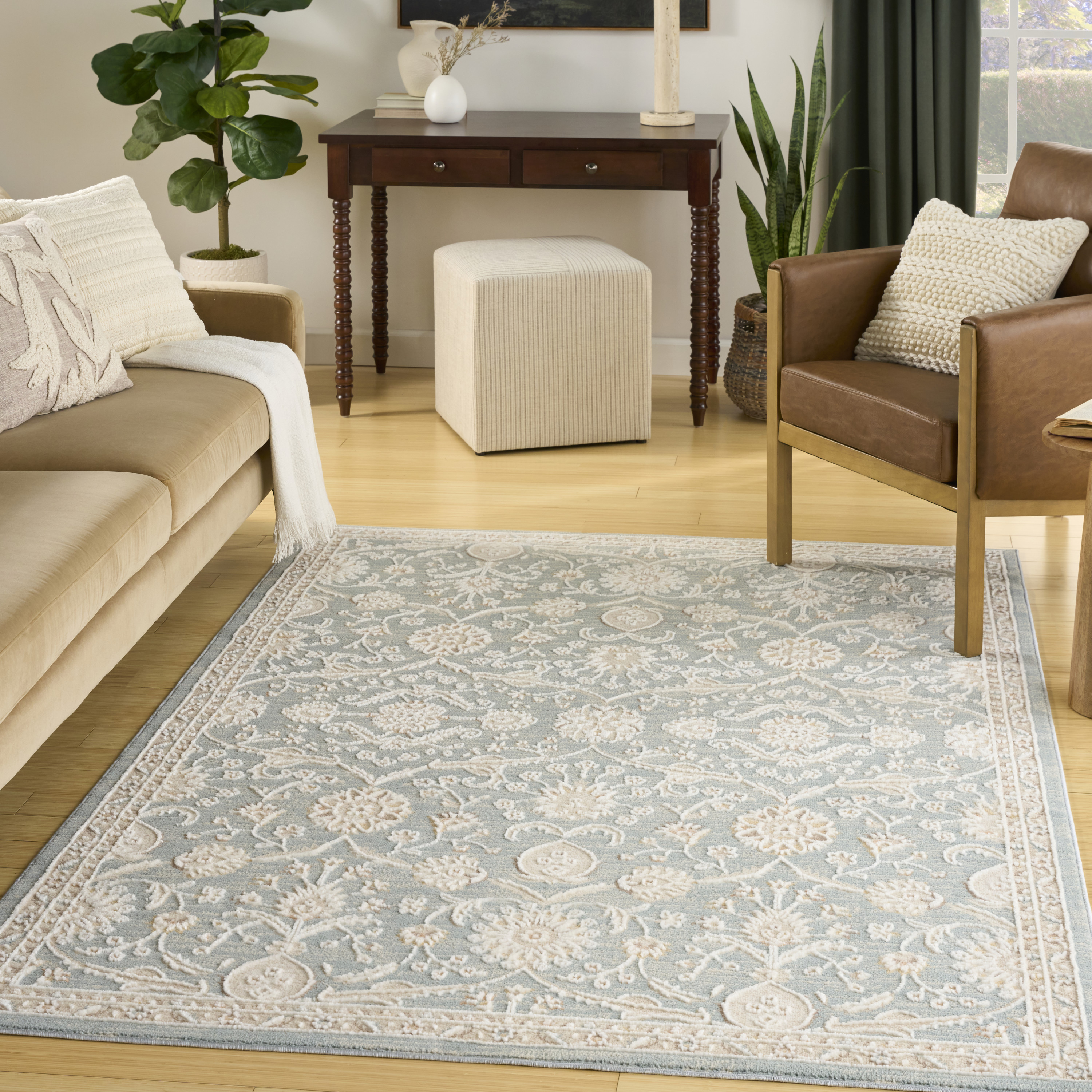 Nourison Isla 7'10" x 9'10" Blue Vintage Indoor Rug