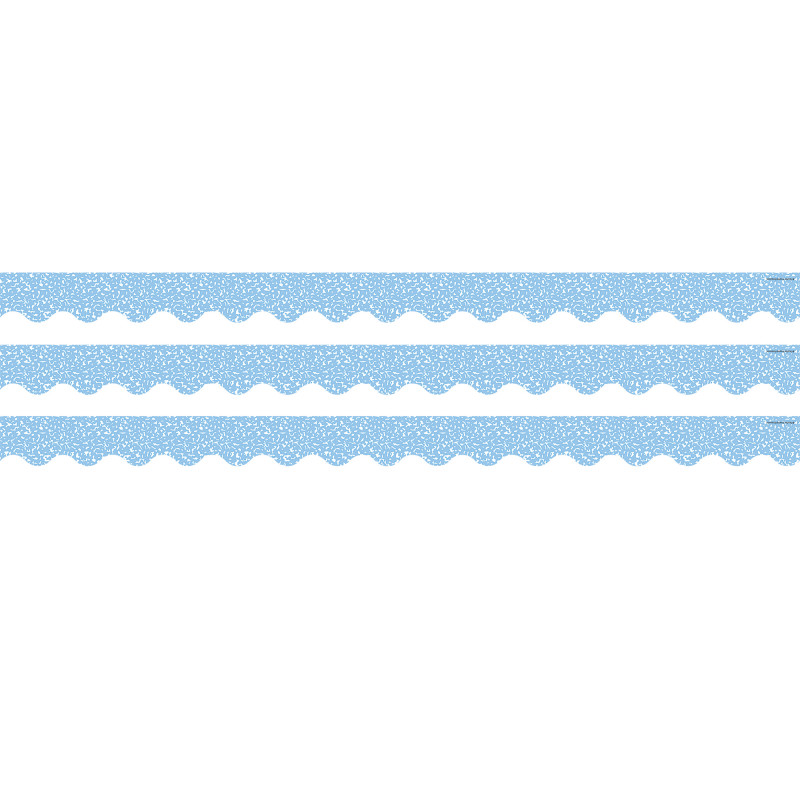 Composition Blue Scalloped Border Trim, 35 Feet Per Pack, 3 Packs