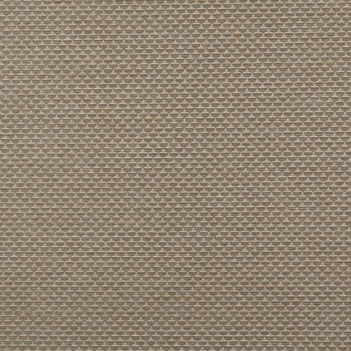Beige woven fabric with a small repeating geometric motif; covering a flat surface and displaying a tight, uniform weave; close-up, evenly lit, neutral interior surface.