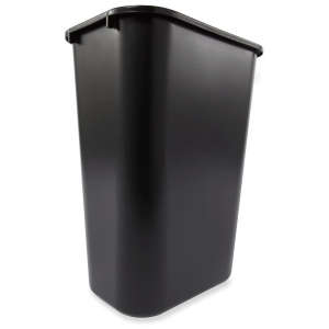 Rubbermaid Commercial, 10.25 gal, Resin, Black, Rectangle, Receptacle