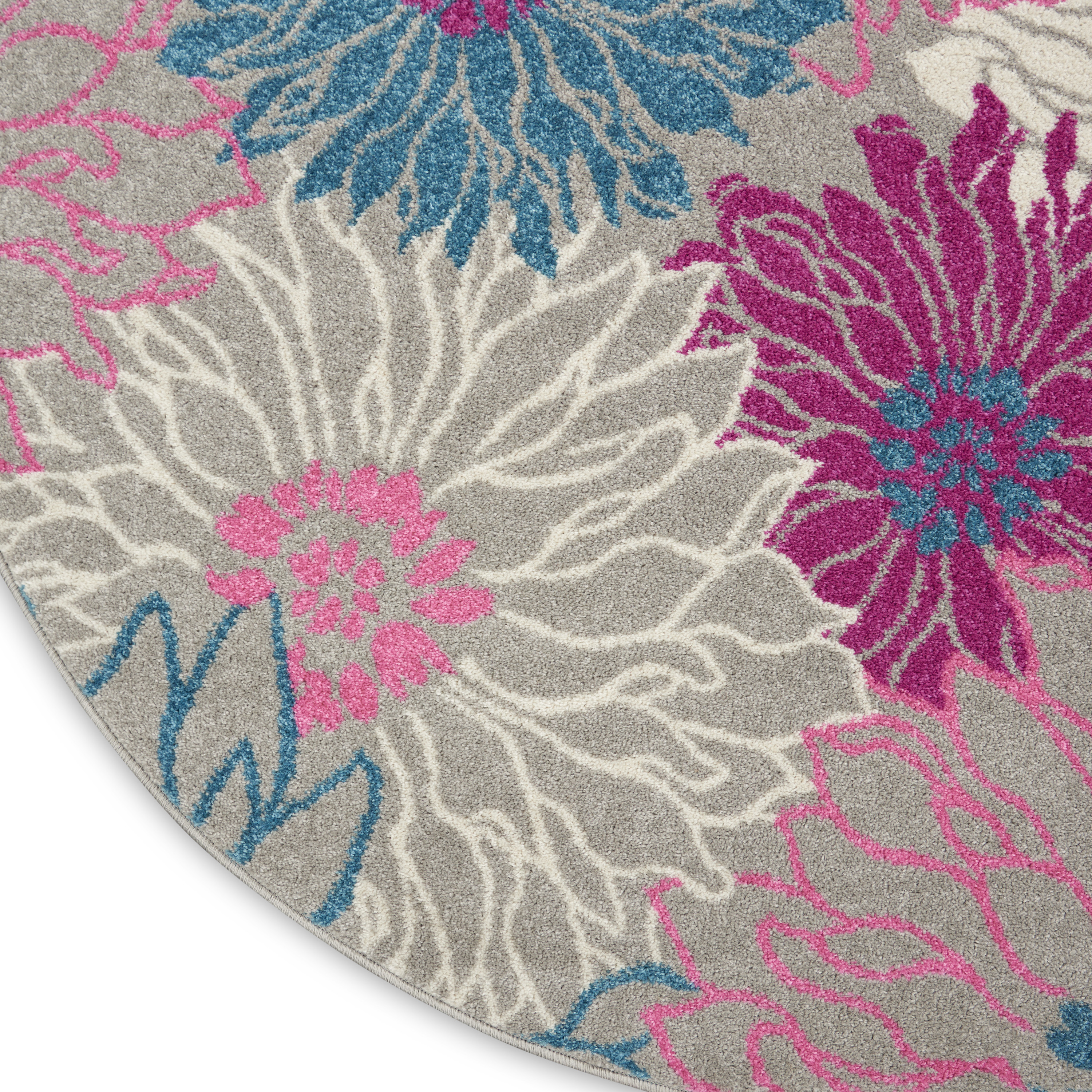 Nourison Passion 8' x Round Grey Contemporary Indoor Rug