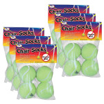 The Pencil Grip&trade; Chair Socks, Yellow, 4 Per Pack, 6 Packs TPG230-6