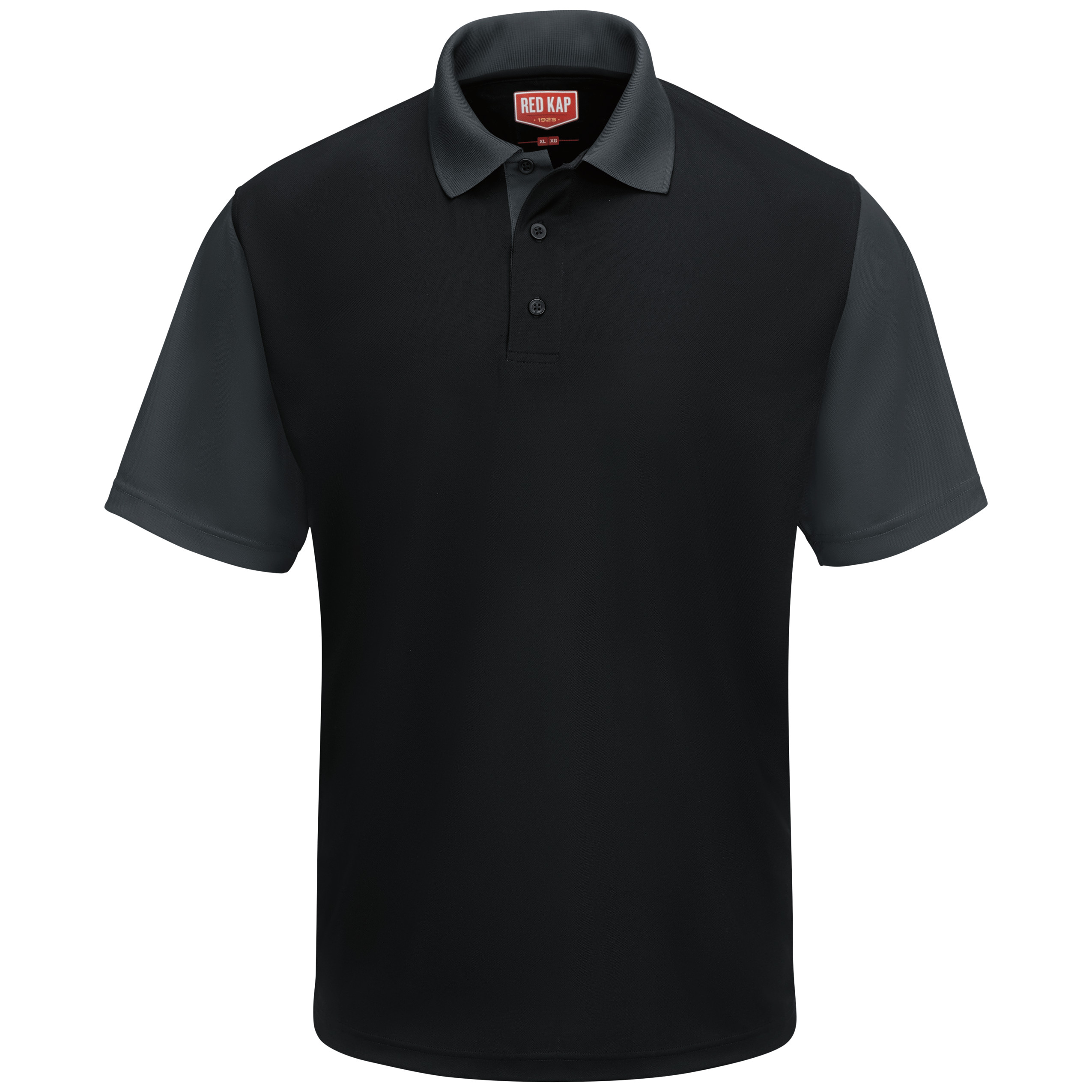 Men‘s Short Sleeve Performance Knit Color-Block Polo-Red Kap