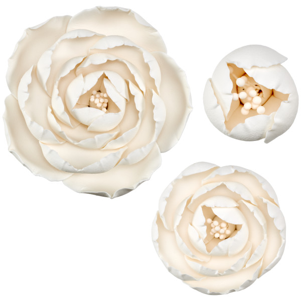 Peony Assortment Gum Paste Flowers