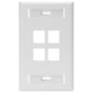 Leviton 42080-1EP 1-Port Dual Gang Quickport Wanddose – Mit ID-Fenster, Für NEMA-Öffnungen, Einzelmodule Kompatibel