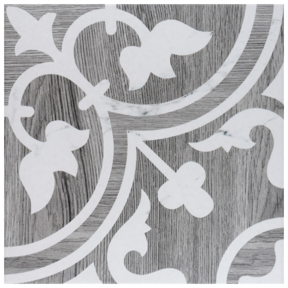 Llama Arte Loire Verso Silver Smoke 9-3/4 in. x 9-3/4 in. Porcelain Floor and Wall Tile