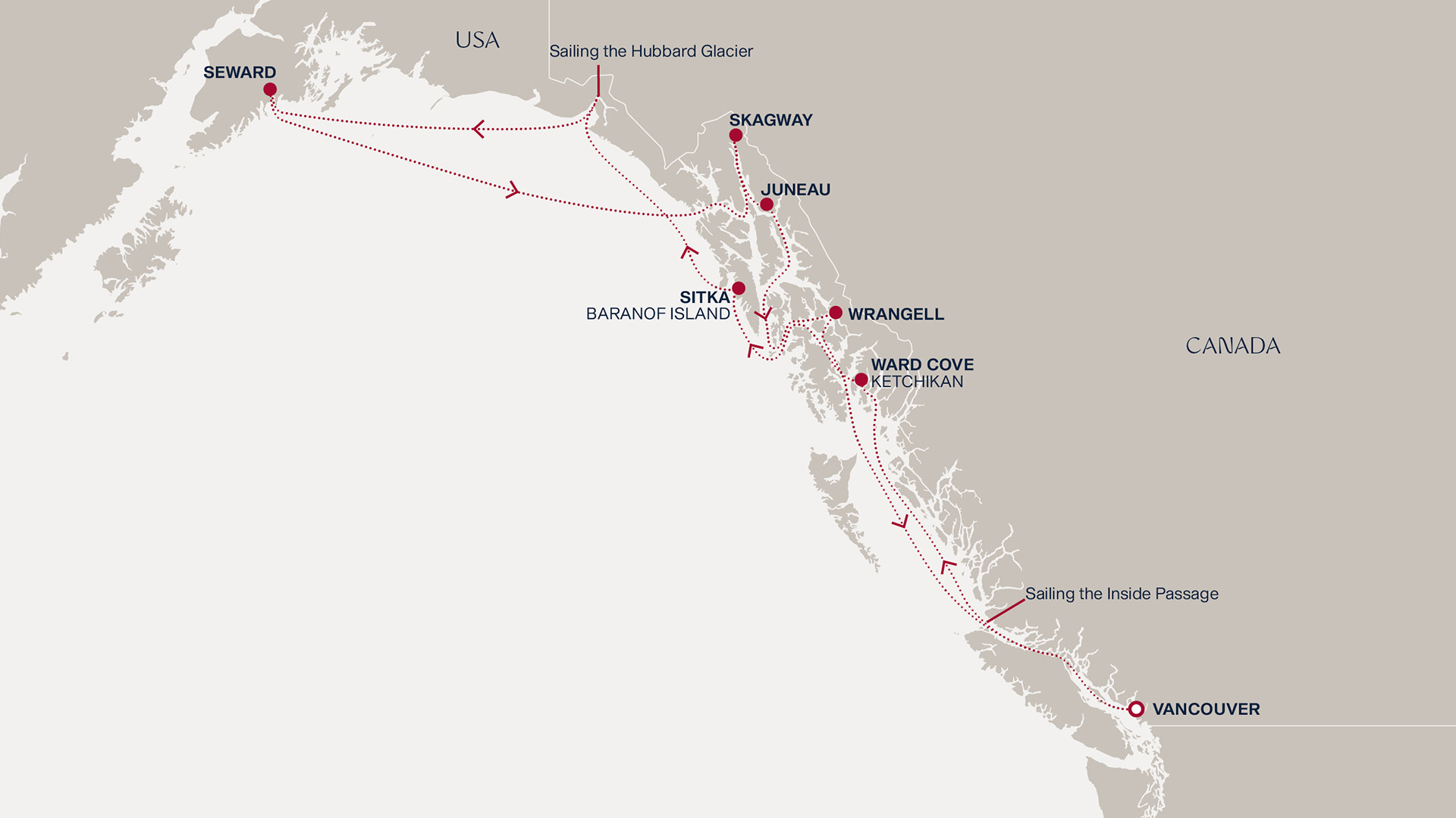 Itinerary map