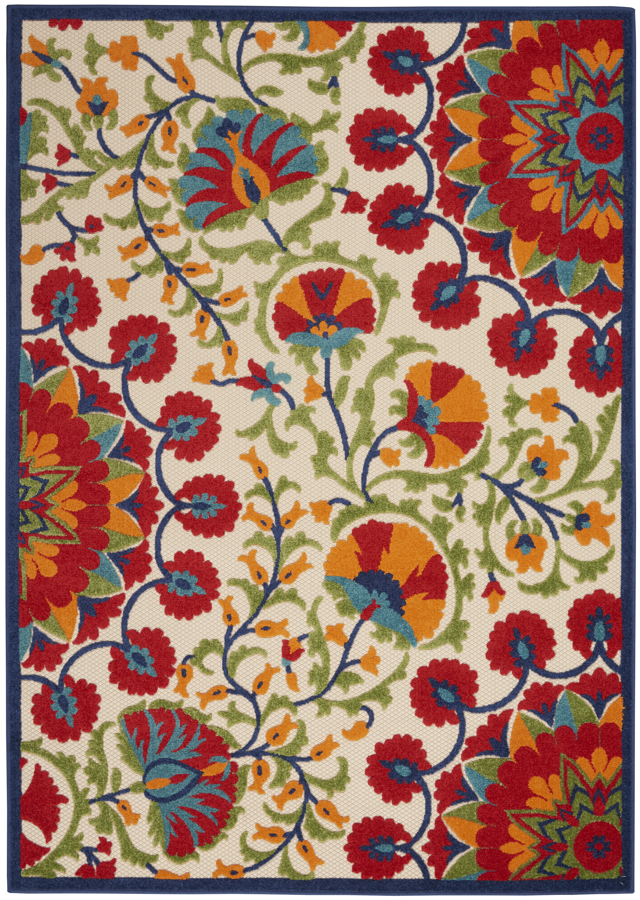 Nourison Aloha 7'10" x 10'6" Red Multicolor Transitional Rug