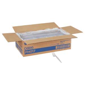 Dixie, Heavy-weight Polystyrene Disposable Plastic Forks, Clear