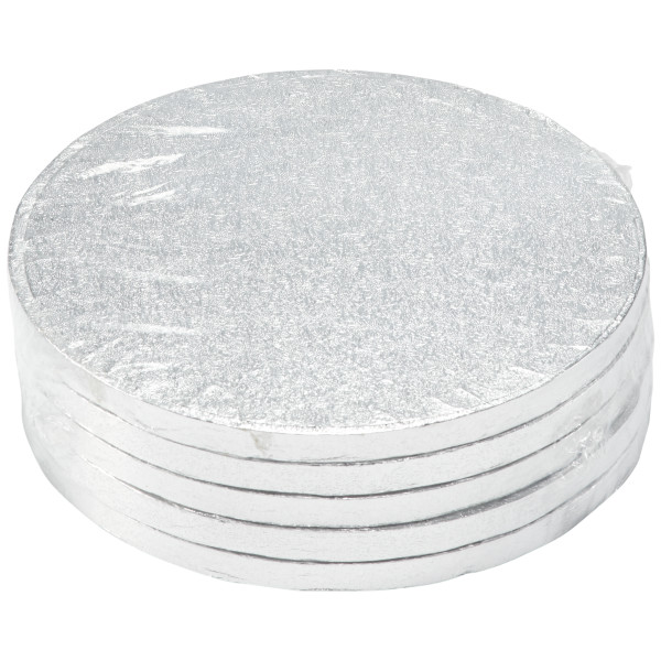 8" Round Silver Foil Cake Board