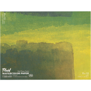 Fluid&trade; Hot Press Watercolor Paper Block, 140 lb (300 GSM), 9x12 in, 15 Sheets