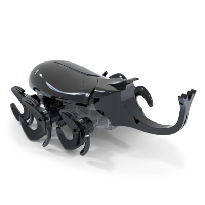 HEX BOTS Robotic Rhino Beetle, Autonomous Mechanic Insect Toys for Kids, Adjustable Robotic Rhino Beetle Figure, Robot Toys for Boys & Girls Ages 4 & Up, Grey