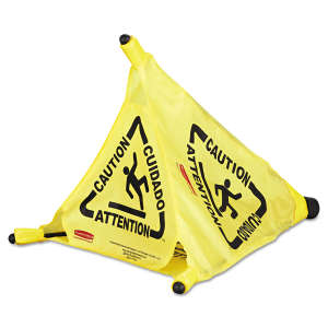 Rubbermaid Commercial, Pop Up, Multilingual, Wet Floor Cone, Yellow, 20"