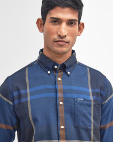 Dunoon Tailored Long-Sleeved Shirt Midnight Tartan