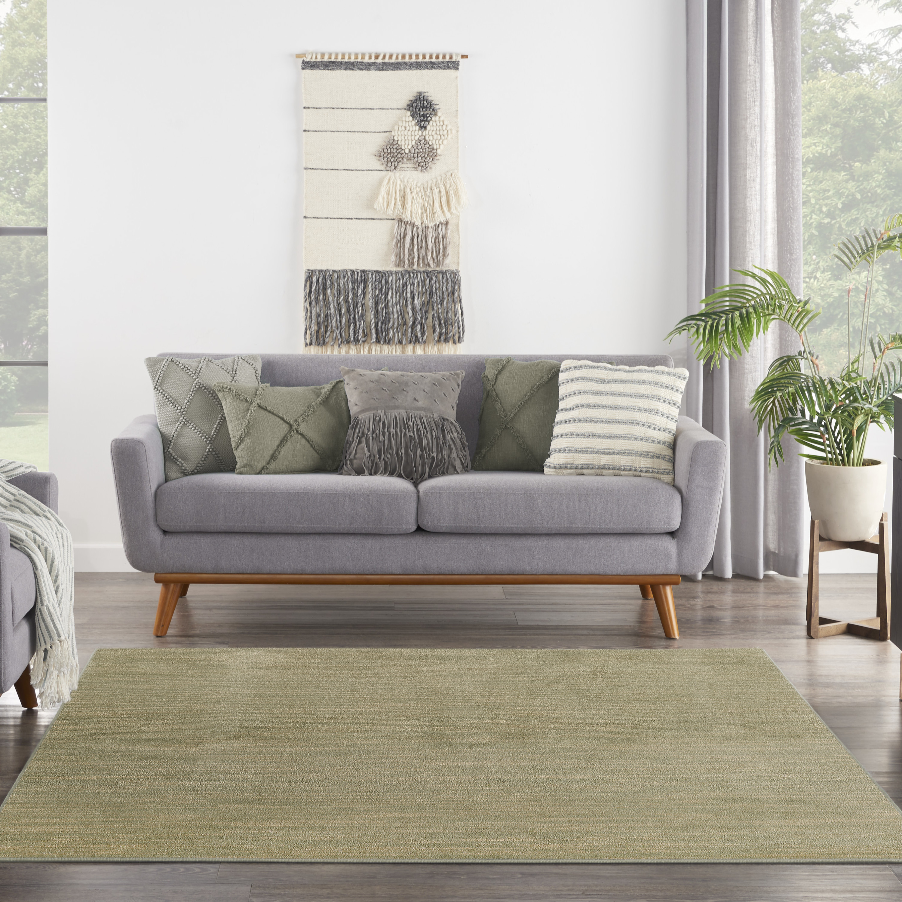 Nourison Nourison Essentials 5' x Square Green Gold Outdoor Rug
