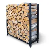 Black WoodEze Expandable Firewood Rack