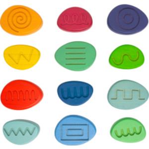 Tracing Pebbles Tactile Prewriting Set, 12 Pieces