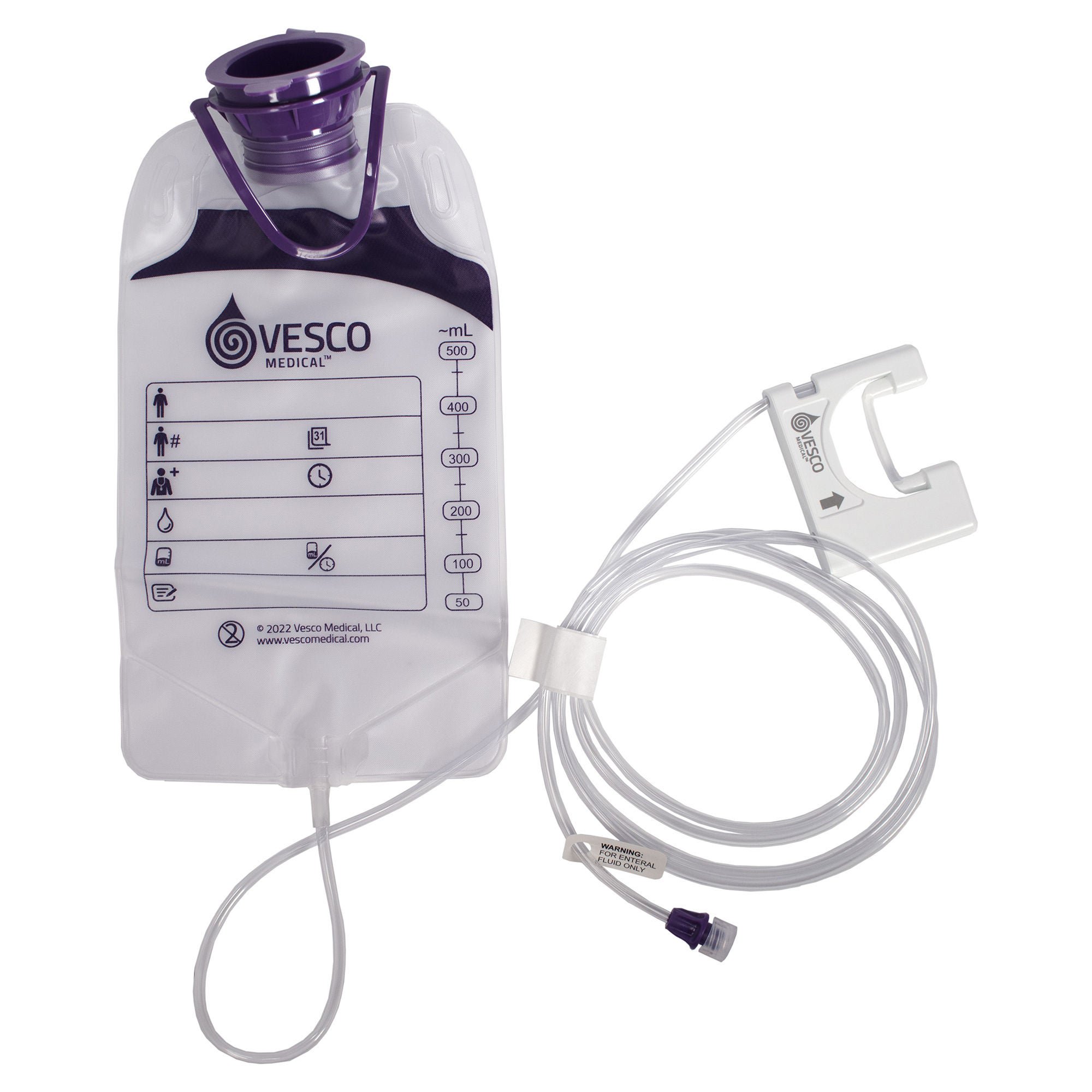 Vesco Medical FEED SET, Q PUMP ENFIT PVC W/500ML BAG (30/CS)