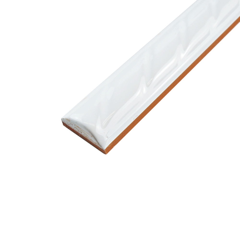 White Rope Pencil 1 in. x 9-3/4 in. Ceramic Wall Trim