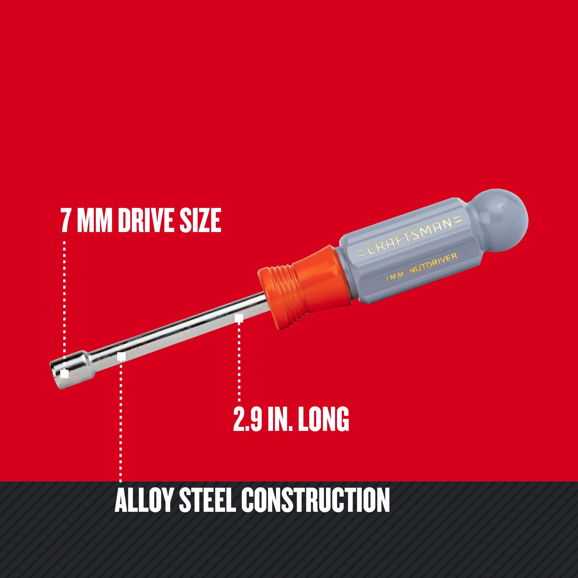Graphic of CRAFTSMAN Accessories: Nut Drivers highlighting product features