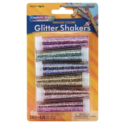 Creativity Street  Glitter Shakers, Princess Colors Assortment,  0.25 oz each, 6 Count