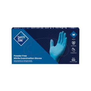 HIL30411, Supply Source, Safety Zone, General Purpose Gloves, Nitrile, 3.7 mil, Powder Free, M, Blue