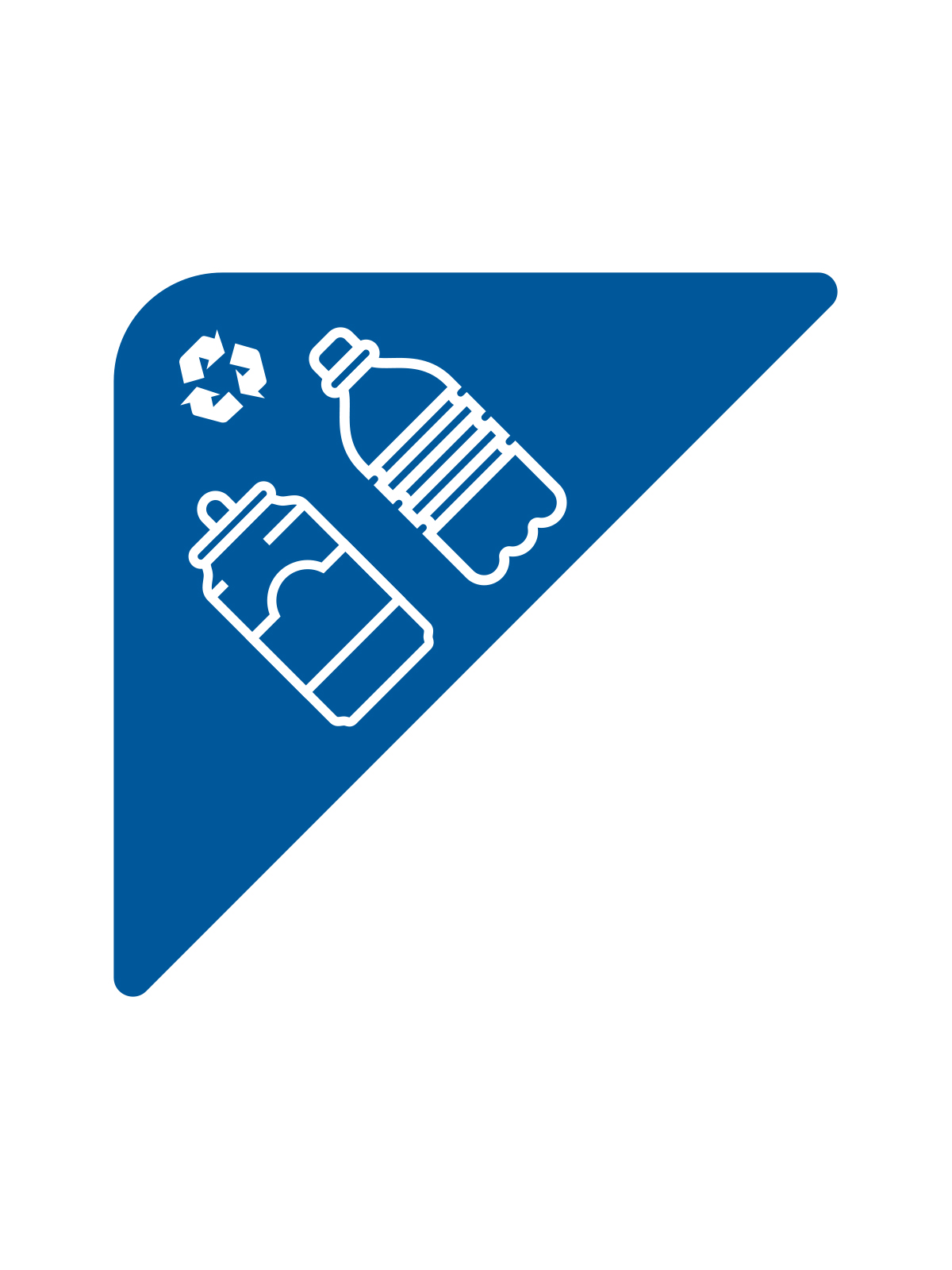 Busch Systems Rise Series cans and bottles recycling label blue with icons