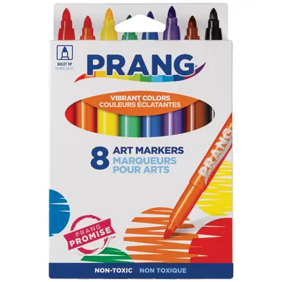 Prang Classic Art Markers, Bullet Tip, Assorted Colors, 8 Count